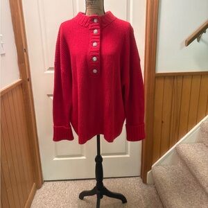 Talbots Red Cowl Neck Sweater